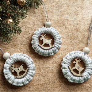 Makramé karácsonyi dísz 3 db - Meska.hu