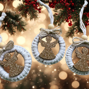 Makramé karácsonyi dísz 3 db - Meska.hu
