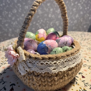 Tavaszi kosárka - otthon & életmód - dekoráció - asztal és polc dekoráció - dekorációs tál, tartó - Meska.hu