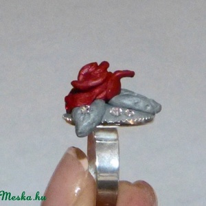 Rózsás Swarovski gyűrű! - ékszer - gyűrű - figurális gyűrű - Meska.hu