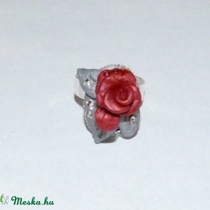 Rózsás Swarovski gyűrű! - ékszer - gyűrű - figurális gyűrű - Meska.hu