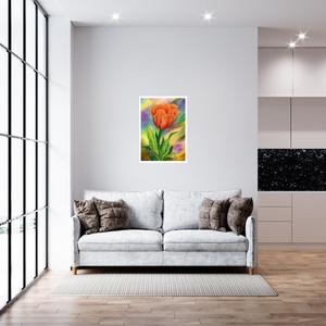Tulipánvarázs akvarell festmény (nyomat), nappali, étkező, hálószoba, dekor, fali kép - művészet - festmény - akvarell - Meska.hu