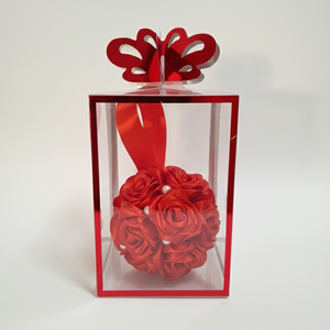 Szatén örökrózsalabda - otthon & életmód - dekoráció - fali és függő dekoráció - függődísz - Meska.hu