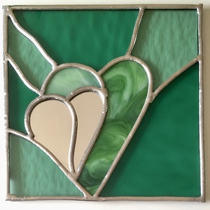 Zöld ólomüveg tükör, Otthon & Lakás, Dekoráció, Tükör, , MESKA