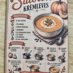 Őszi táblakép - Sütőtök krémleves recept - Meska.hu