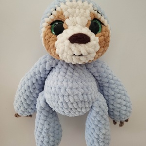 Horgolt kék lajhár baba  - játék & sport - plüssállat & játékfigura - más figura - Meska.hu