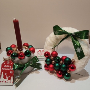 Klasszikus Karácsonyi asztal-és ajtódísz szett - Meska.hu