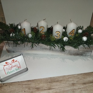 Adventi asztaldísz fenyővel - Meska.hu