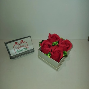 Szappanrózsa mini boxban - otthon & életmód - dekoráció - asztal és polc dekoráció - asztaldísz - Meska.hu