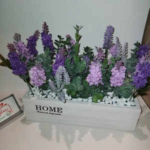 Levendulás asztaldísz - 29cm, Otthon & Életmód, Dekoráció, Asztal és polc dekoráció, Asztaldísz, Virágkötés, MESKA