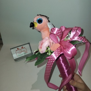 Ballagási csokor plüss flamingóval - Meska.hu