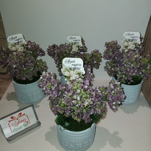 Élethű lila orgona kerámia kaspóban - otthon & életmód - dekoráció - asztal és polc dekoráció - asztaldísz - Meska.hu