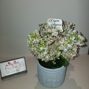 Élethű orgona kerámia kaspóban - Fehéres rózsaszín - Meska.hu