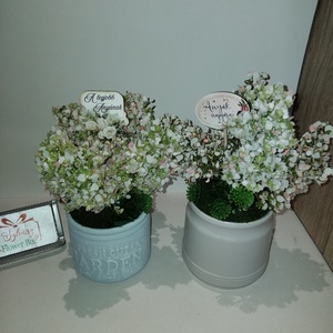 Élethű orgona kerámia kaspóban - Fehéres rózsaszín - otthon & életmód - dekoráció - asztal és polc dekoráció - asztaldísz - Meska.hu