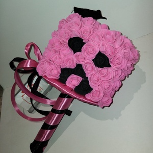 Minecraft jellegű csokor - Rózsaszín, Otthon & Életmód, Virágdekoráció, Virágok, Virágcsokor, Virágkötés, MESKA