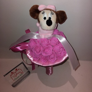 Ballagási csokor minnie egérrel - Rózsaszín, Otthon & Életmód, Virágdekoráció, Virágok, Virágcsokor, Virágkötés, MESKA