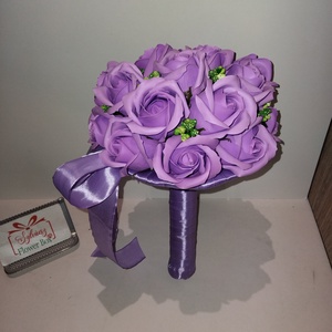 Csokor lila szappanrózsával - otthon & életmód - virágdekoráció - virágok - virágcsokor - Meska.hu