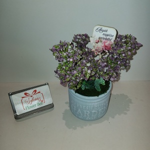 Élethű lila orgona kerámia kaspóban, Otthon & Életmód, Virágdekoráció, Virágdíszek, Virágdísz kaspóban, Virágkötés, MESKA