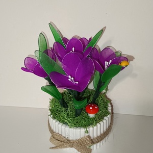 Harisnya virág , Otthon & Életmód, Dekoráció, Ajtó- és ablak dekoráció, Ajtódísz & Kopogtató, Virágkötés, MESKA