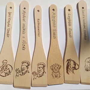 Fa fakanál  - otthon & életmód - konyhafelszerelés, tálalás - sütés, főzés - fakanál & fakanáltartó - Meska.hu