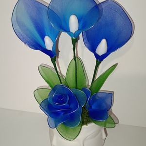 Harisnyavirg dekoráció  - otthon & életmód - dekoráció - virágdísz és tartó - cserép & kaspó - Meska.hu