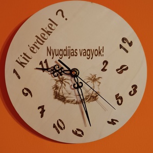 Lézergravírozott falióra 25 cm , Otthon & Életmód, Dekoráció, Fali és függő dekoráció, Falióra & óra, Gravírozás, pirográfia, MESKA