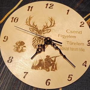 Lézergravírozott falióra 25 cm átmérőjű  - otthon & életmód - dekoráció - fali és függő dekoráció - falióra & óra - Meska.hu