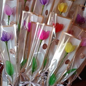 Sz�las tulipán,harisnyavir�g  - otthon & életmód - dekoráció - asztal és polc dekoráció - asztaldísz - Meska.hu