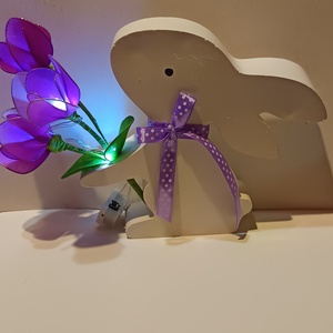 Ledes harisnyavir�g nyuszi kaspoban  - otthon & életmód - virágdekoráció - virágdíszek - asztali virágdísz - Meska.hu