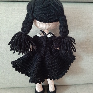 Wednesday baba - horgolt amigurumi játékbaba - játék & sport - baba & babaház - baba - Meska.hu
