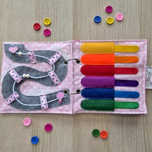 6 feladatos csendeskönyv kislánynak, Játék & Sport, Textilkönyv & Babakönyv, Varrás, MESKA