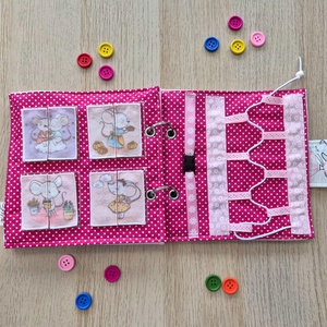 6 feladatos csendeskönyv kislánynak - játék & sport - textilkönyv & babakönyv - Meska.hu