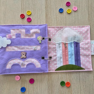 6 feladatos csendeskönyv kislánynak - játék & sport - textilkönyv & babakönyv - Meska.hu