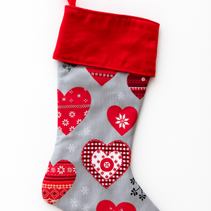 Szivecskés mikulás csizma, Karácsony, Mikulás, Mikulás csizma és zokni, Varrás, MESKA