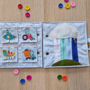 6 feladatos csendeskönyv kisfiúnak - játék & sport - textilkönyv & babakönyv - Meska.hu