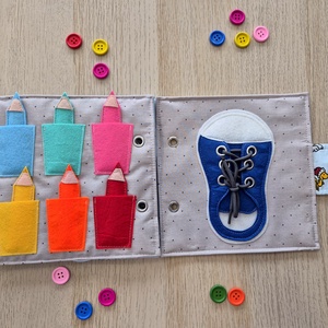 6 feladatos csendeskönyv kisfiúnak - baba - mama - baba játékok - textilkönyv & babakönyv - Meska.hu