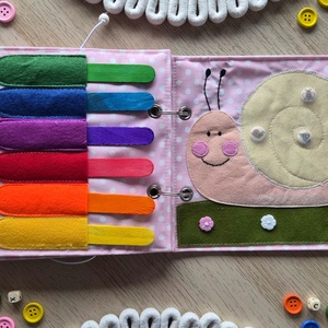 6 feladatos csendeskönyv - baba - mama - baba játékok - textilkönyv & babakönyv - Meska.hu