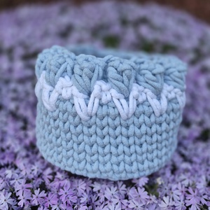 Horgolt tulipános kosár, Otthon & Életmód, Tárolás & Rendszerezés, Tárolókosár, Horgolás, MESKA