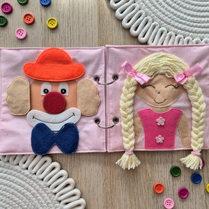 4 feladatos csendeskönyv - baba - mama - baba játékok - textilkönyv & babakönyv - Meska.hu