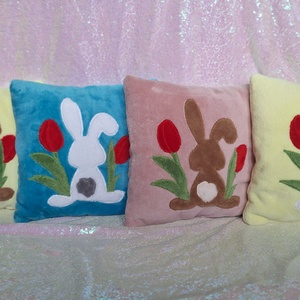 Barna nyuszi párna  - otthon & életmód - lakástextil - párna & párnahuzat - díszpárna (belsővel együtt) - Meska.hu