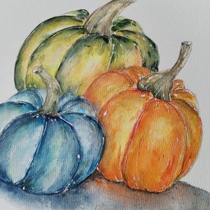 A három tököcske - művészet - festmény - akvarell - Meska.hu