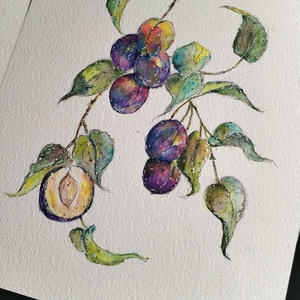 Szilvafa, aki nem tudod dönteni... - művészet - festmény - akvarell - Meska.hu