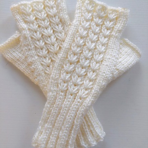 Bordás mintájú, ujj nélküli kötött kesztyű - ruha & divat - sál, sapka, kendő - kesztyű - Meska.hu
