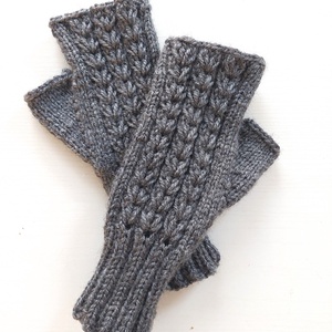 Bordás mintájú, ujj nélküli kötött kesztyű - ruha & divat - sál, sapka, kendő - kesztyű - Meska.hu