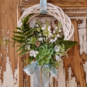 Tavaszi virágos ajtódísz, Otthon & Életmód, Dekoráció, Ajtó- és ablak dekoráció, Ajtódísz & Kopogtató, Mindenmás, MESKA