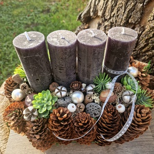 Tobozos adventi asztali dísz - Meska.hu