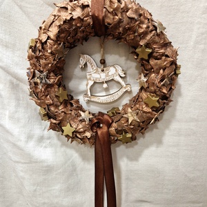 Bronz karácsony, Karácsony, Adventi díszek, Adventi ajtódísz, Virágkötés, Mindenmás, MESKA