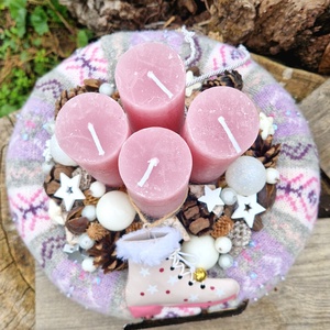 Adventi koszorú korcsolyával - karácsony - adventi díszek - adventi gyertyadíszek és koszorúdíszek - Meska.hu