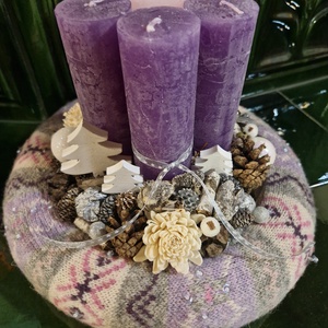 Adventi asztali dísz hagyományos színekben, Karácsony, Adventi díszek, Adventi asztaldísz, Virágkötés, Mindenmás, MESKA