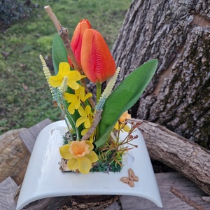Tulipános tavasz, Otthon & Életmód, Dekoráció, Asztal és polc dekoráció, Asztaldísz, Virágkötés, Mindenmás, MESKA